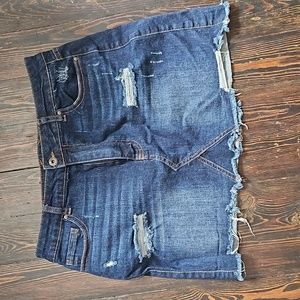 Ripped jean skirt